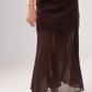 Holly Pleated Contrast Dress In Chocolate