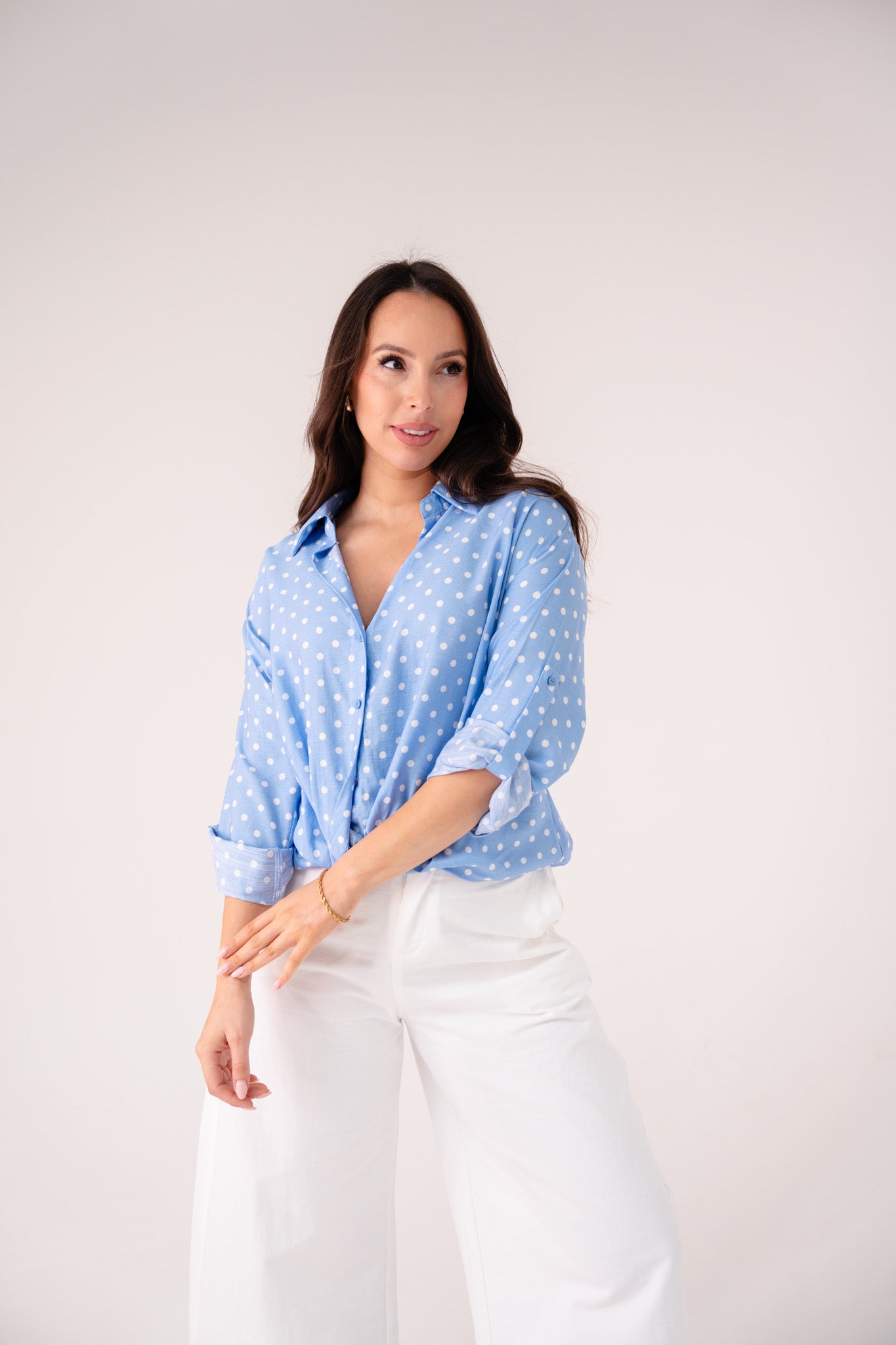 Holly Polka Dot Blouse In Blue