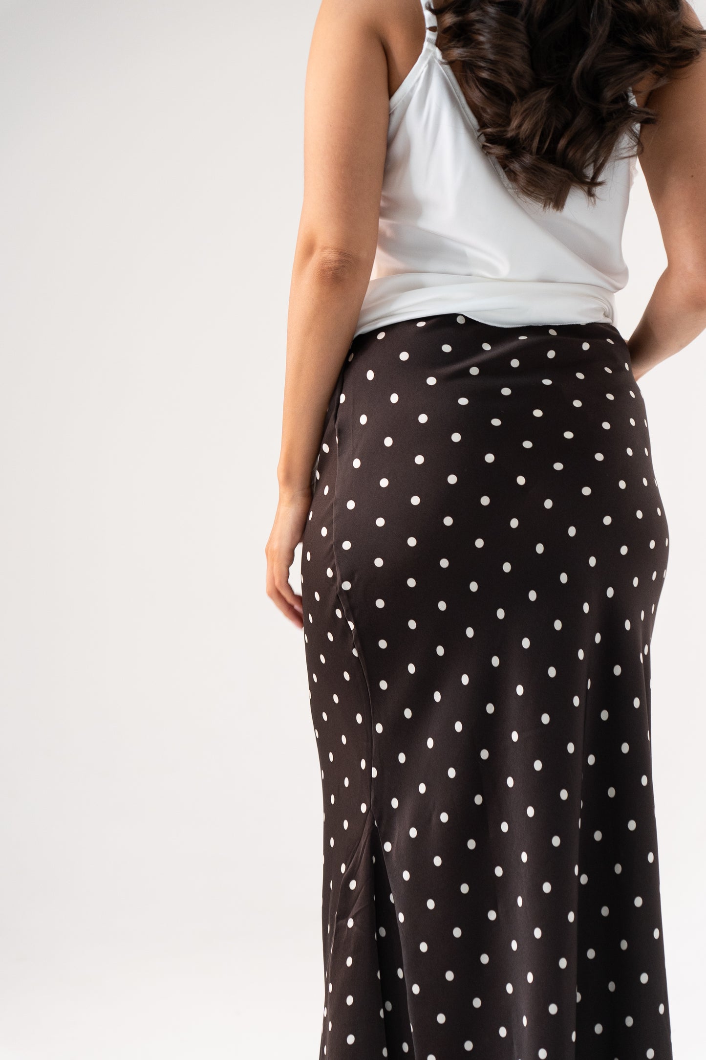 Holly Polka Dot Skirt In Chocolate