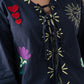 Holly Tie Front Embroidered Shirt In Navy