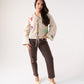 Holly Tie Front Embroidered Shirt In Neutral
