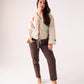 Holly Tie Front Embroidered Shirt In Neutral