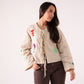Holly Tie Front Embroidered Shirt In Neutral
