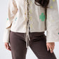 Holly Tie Front Embroidered Shirt In Neutral