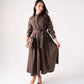 Holly Tie Waist Shirt Dress In Chocolate