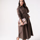Holly Tie Waist Shirt Dress In Chocolate