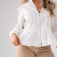 Holly Zip Front Blouse In White