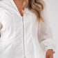 Holly Zip Front Blouse In White