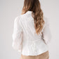 Holly Zip Front Blouse In White
