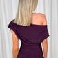 Alexandra Bardot Dress In Blackcurrant