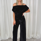 Alexandra Velvet Jumpsuit In Black