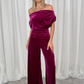 Alexandra Velvet Jumpsuit In Magenta