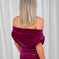 Alexandra Velvet Jumpsuit In Magenta