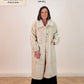 Love Laura Longline Faux Fur Coat In Beige