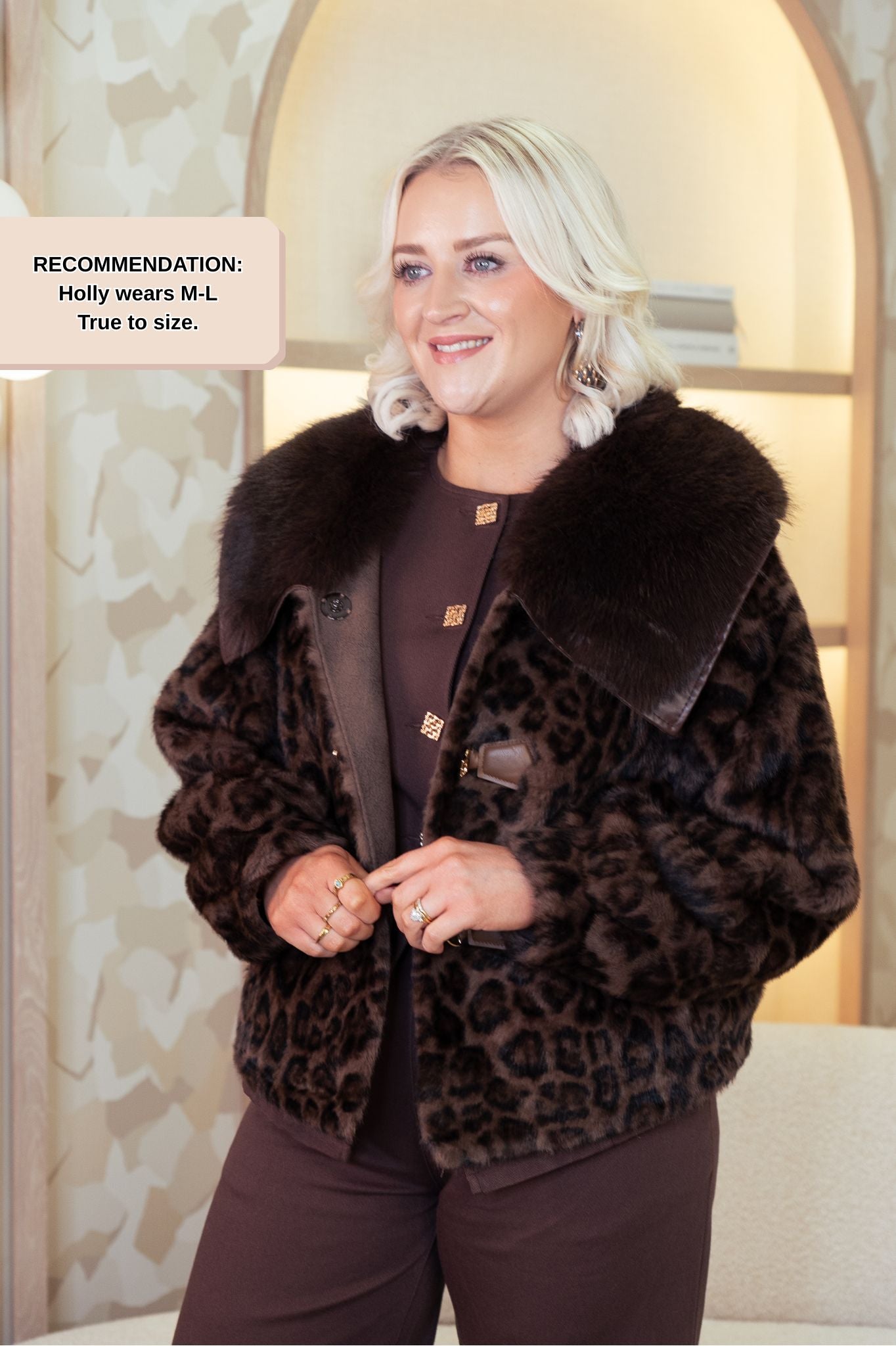 Love Laura Faux Fur Coat In Leopard Print