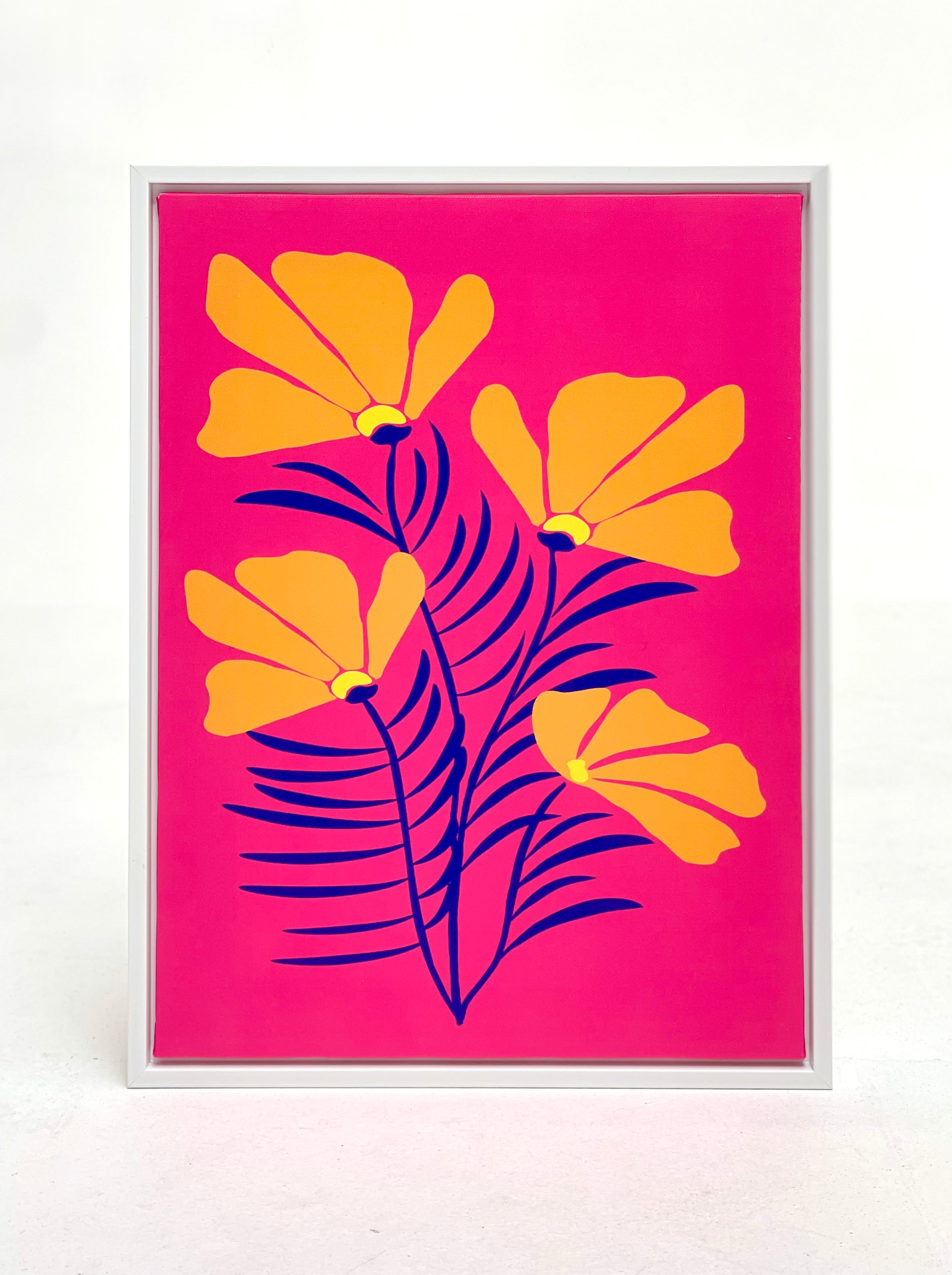 Ibiza Canvas Print Pink &amp; Yellow