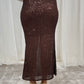 Kendra Long Sequin Skirt In Coffee
