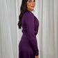 Sophia Drape Front Maxi Dress In Plum