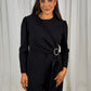 Eva Belted Jumpsuit In Black