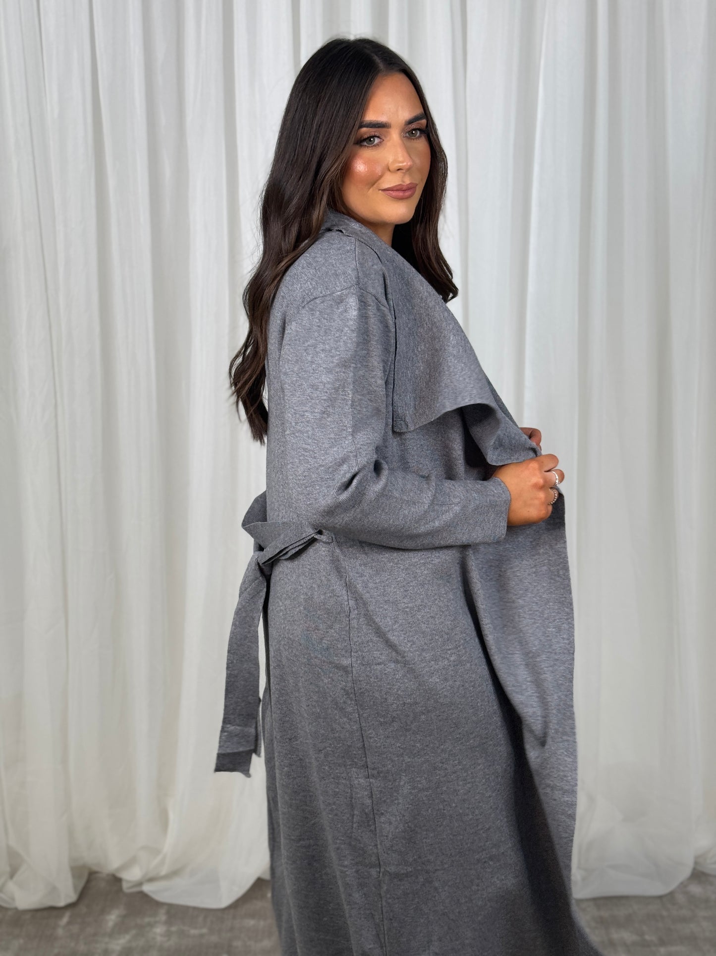 Willow Longline Jacket In Grey