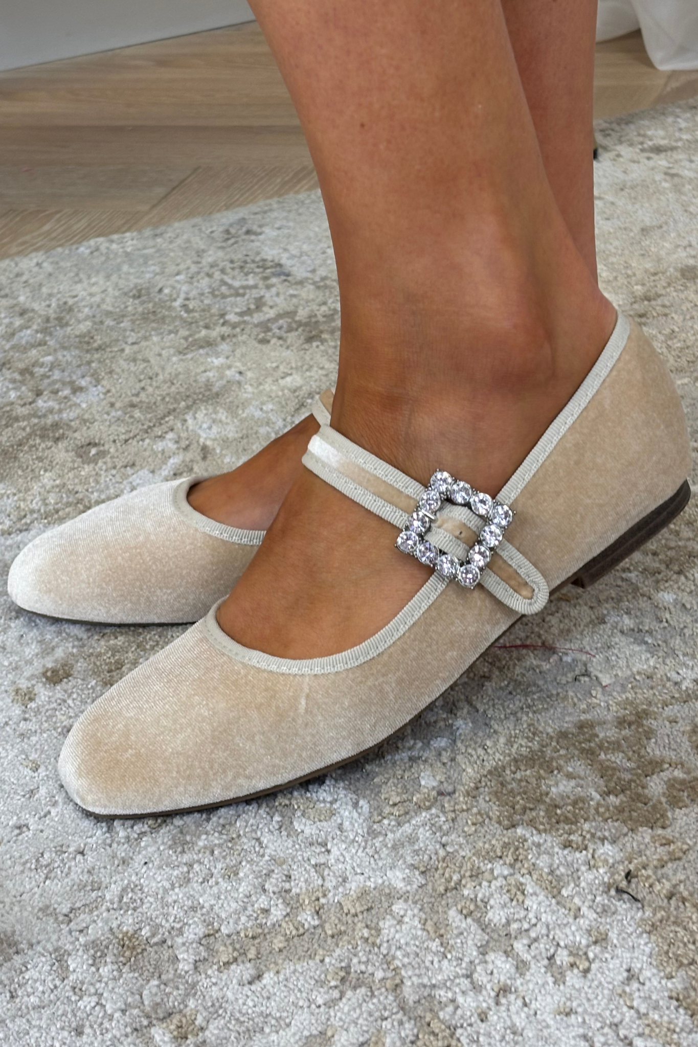 Faith Buckle Flats In Neutral