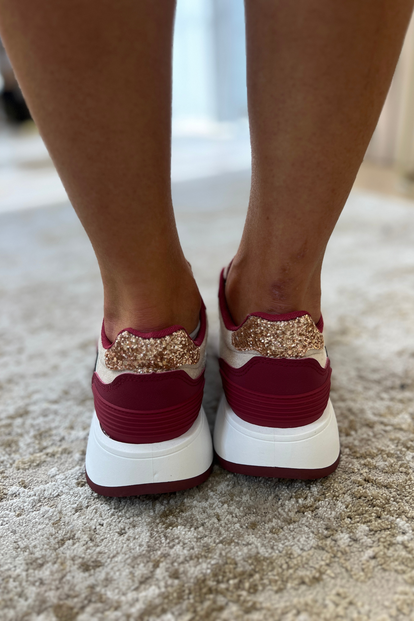 Kelly Platform Trainers In Wine Red