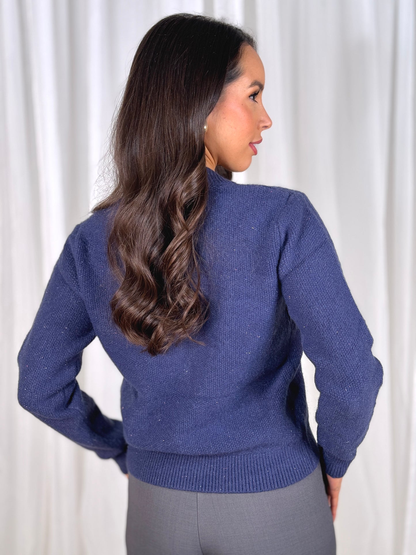 Elsa Pocket Front Cardigan In Navy