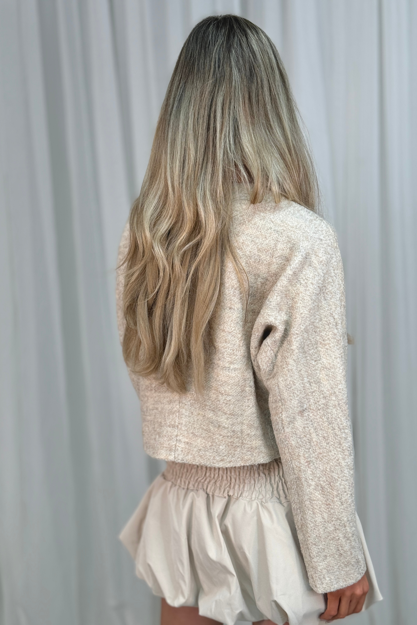 Frankie Wrap Front Jacket In Neutral