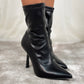Cathy Pointed Toe Ankle Boots In Black