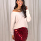 Lydia Sequin Mini Skirt In Bordeaux