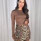 Elsa Sequin Skirt In Leopard