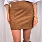 Elsa Faux Suede Skirt In Tan
