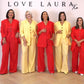Love Laura Linen Blazer In Red