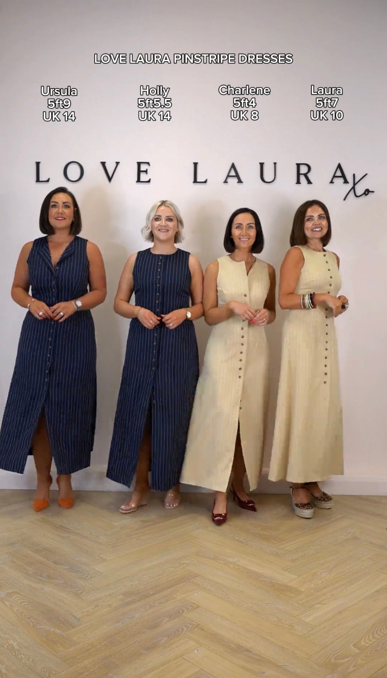 Love Laura Pinstripe Shirt Dress In Sand
