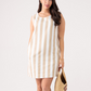 Kiera Stripe Dress In Coffee