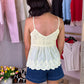 Kendra Crochet Detail Cami In Yellow