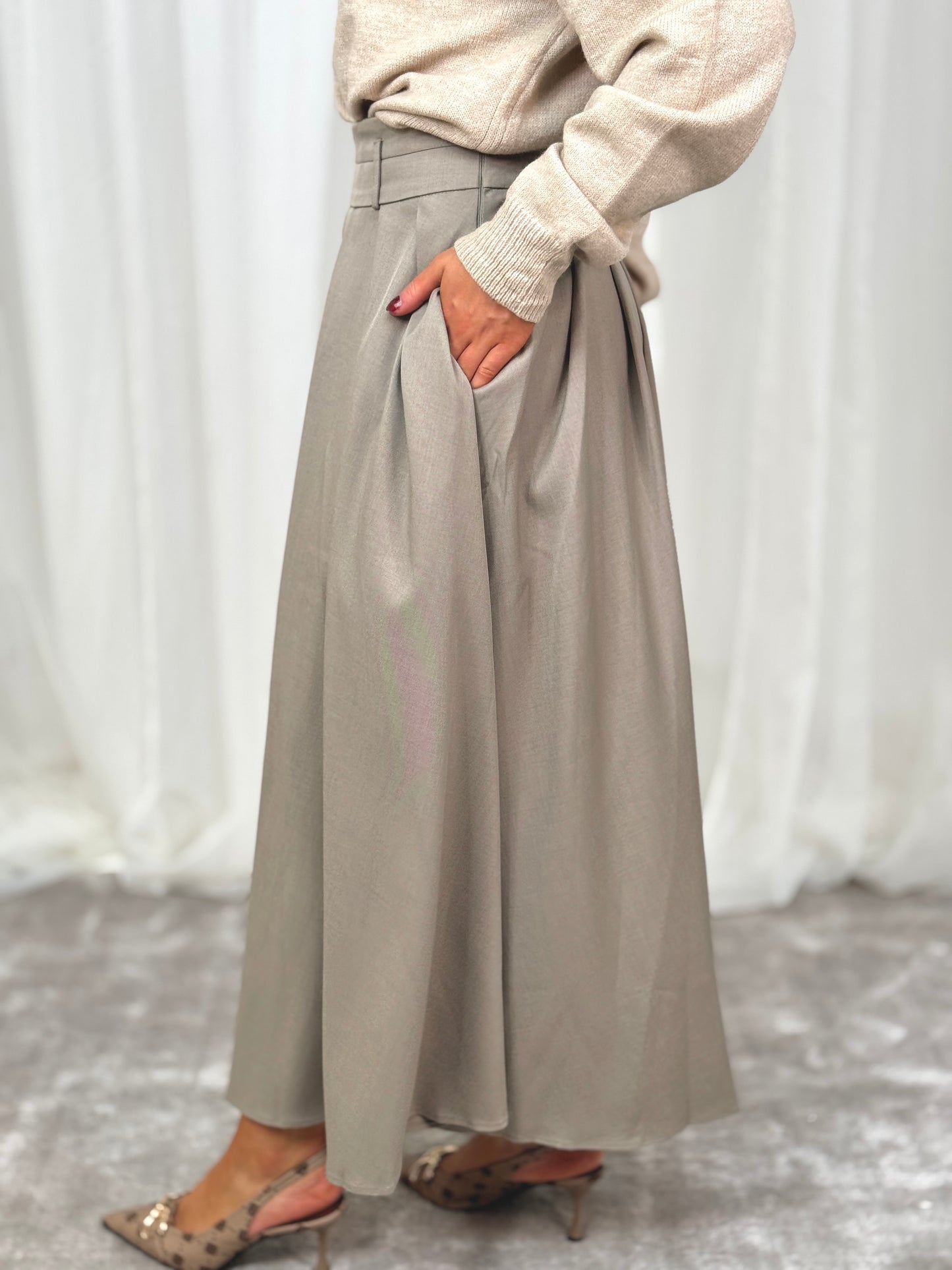 Willow Maxi Skirt In Taupe