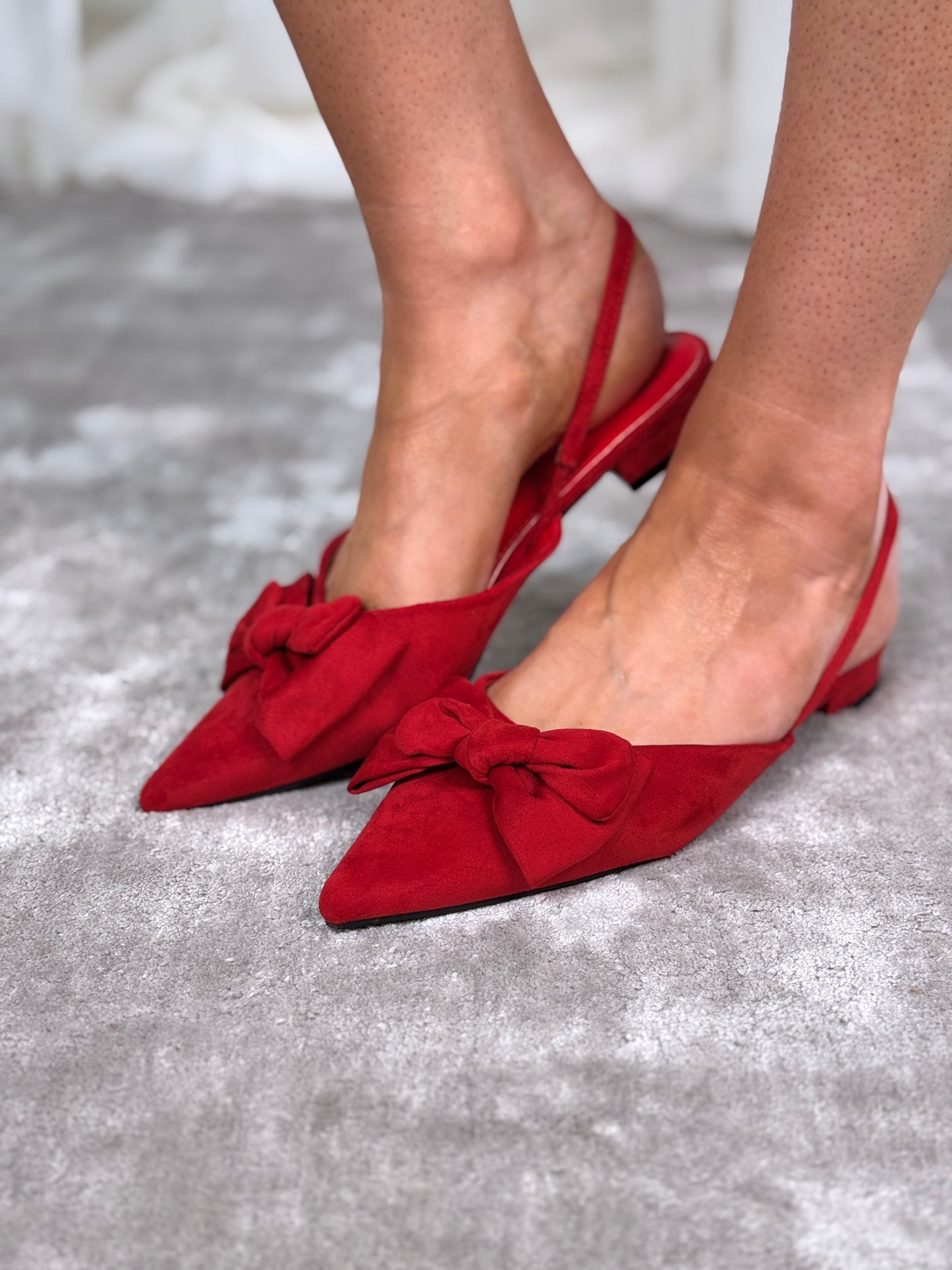 Sadie Slingback Flats In Red