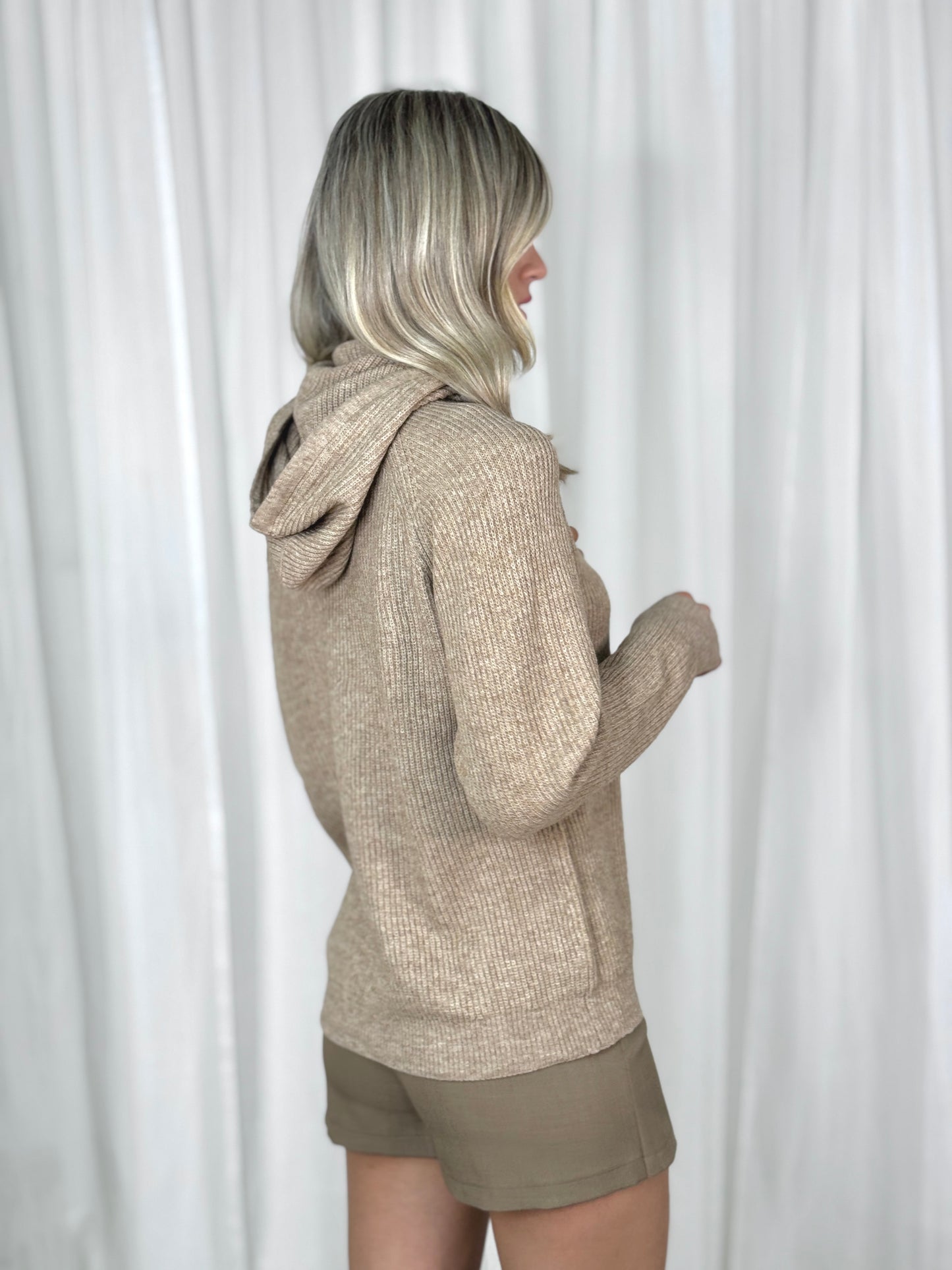 Kiera Ribbed Jumper In Taupe