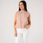 Iris Bow Detail Spotted Top In Red