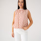 Iris Bow Detail Spotted Top In Red