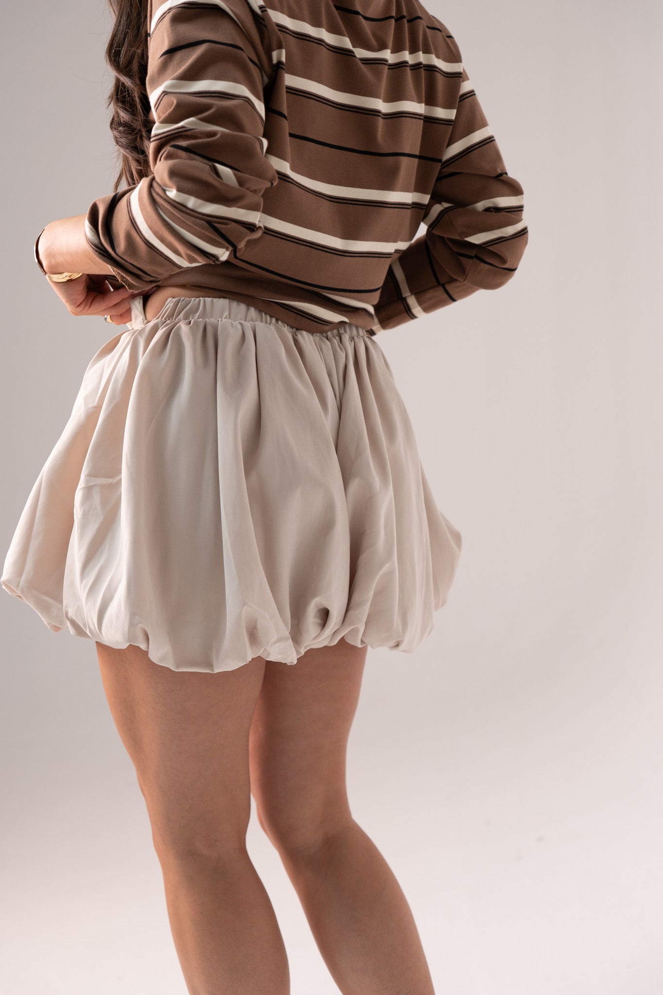 Iris Bubble Hem Skirt In Cream
