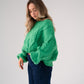 Iris Cable Knit Jumper In Green