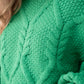 Iris Cable Knit Jumper In Green