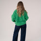 Iris Cable Knit Jumper In Green