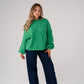 Iris Cable Knit Jumper In Green