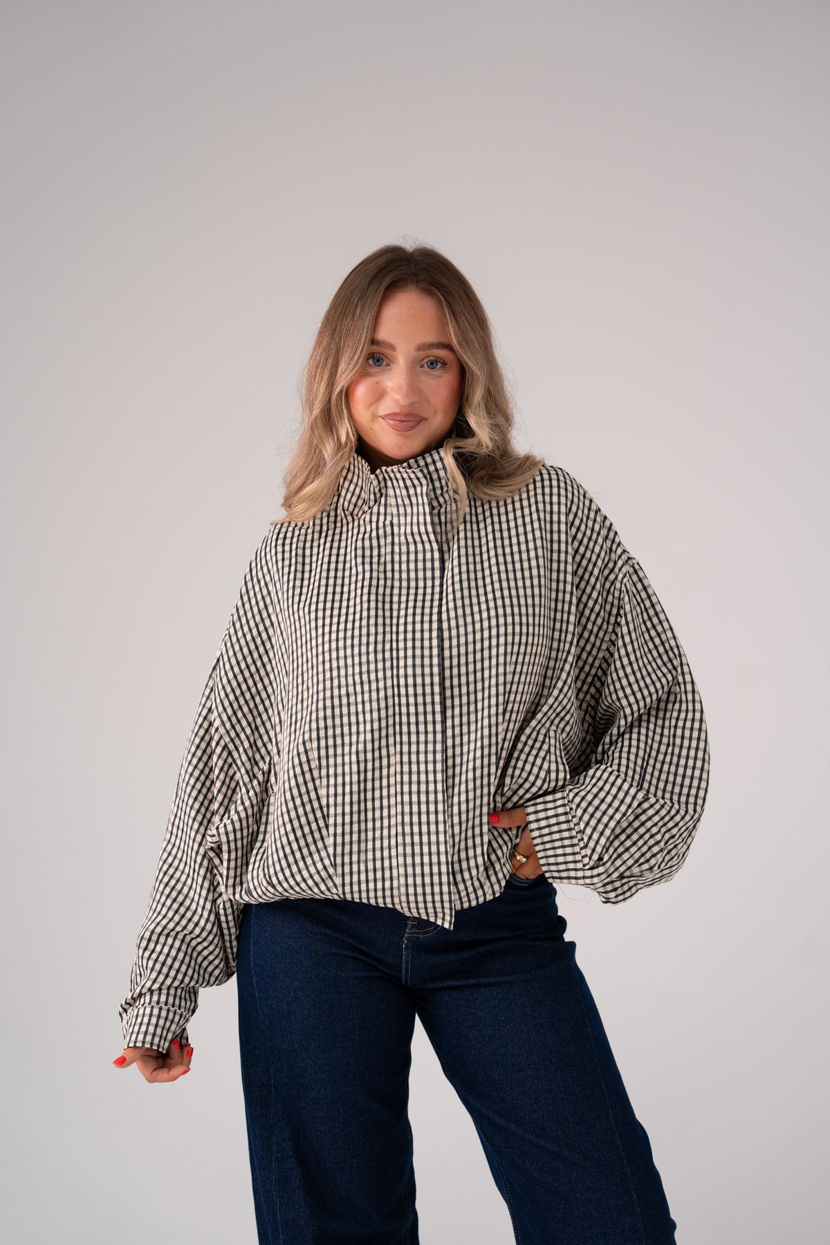 Iris Check Jacket In Monochrome
