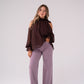Iris Cold Shoulder Drape Top In Chocolate