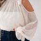 Iris Cold Shoulder Drape Top In Cream