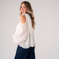 Iris Cold Shoulder Drape Top In Cream